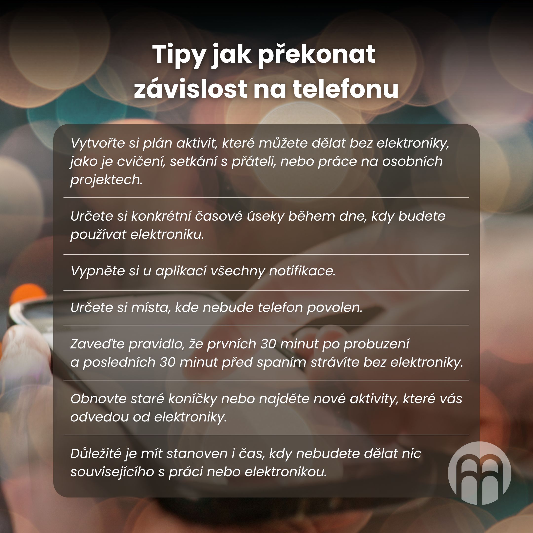 Tipy jak překonat  závislost na telefonu